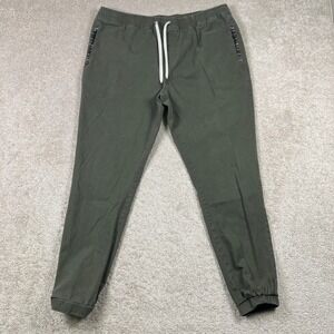 Wowie Joggers Men's XL Olive Green Pants Rambler Aztec Trim Casual Stretch